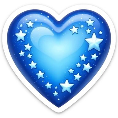 can you make an blue heart with stars and sparkles sticker