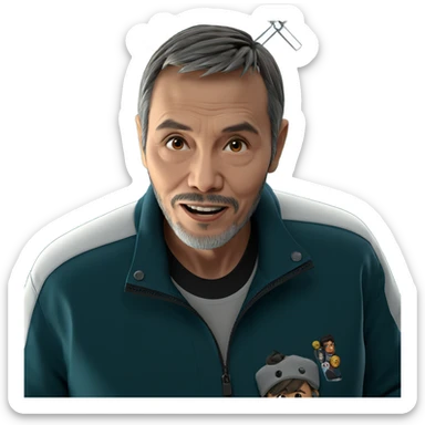 bearded boy in a jacket sticker