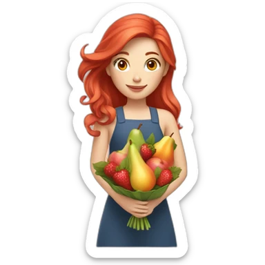 red-haired-white-girl-with-fruit-bouquet sticker