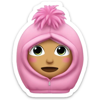 pink palm puff hoodie  sticker