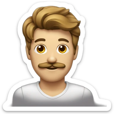 Homme avec cheveux plaqué et moustache carrée sticker