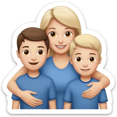 Mom and boys brothers sticker