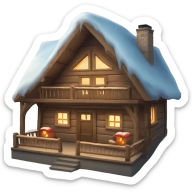 Cozy winter chalet sticker