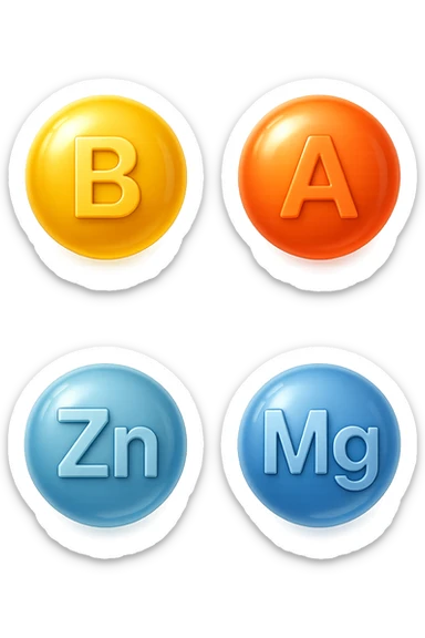 emoji stile iphone in 3d di vitamina B, vitamina A, zinco, magnesio, iperrealistico 4k sticker