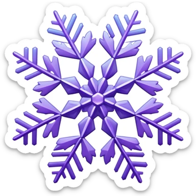 Pastel violet gradients snowflake  sticker