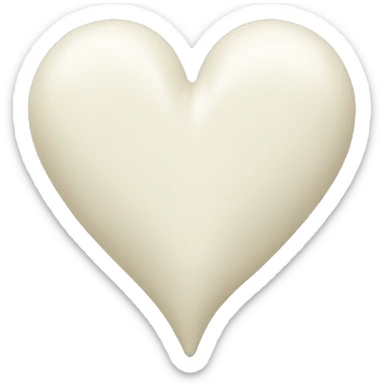 Ivory color heart sticker