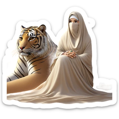 desert bird under tiger veil sticker