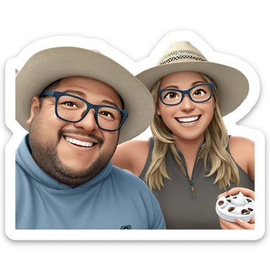 smiling girl with boys outdoors sticker