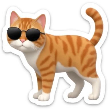 Cat wearing sunglasses sticker