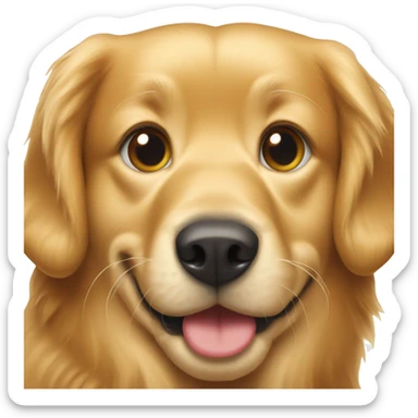 golden retriever with baked beans sticker