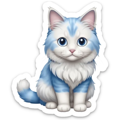 Full body Blue white ragdoll cat  sticker
