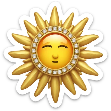 a sun emoji making a jewel sticker