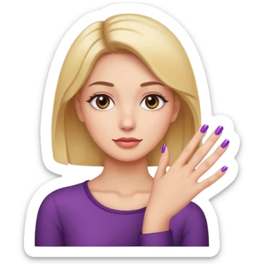 Side eye face with hands with manicure  sticker