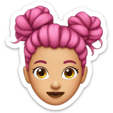 Pink messy bun sticker