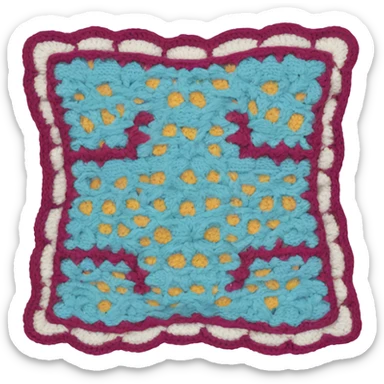 Blanket that was made by crochet sticker