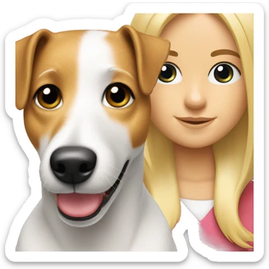 Jack Russell with a blonde girl sticker