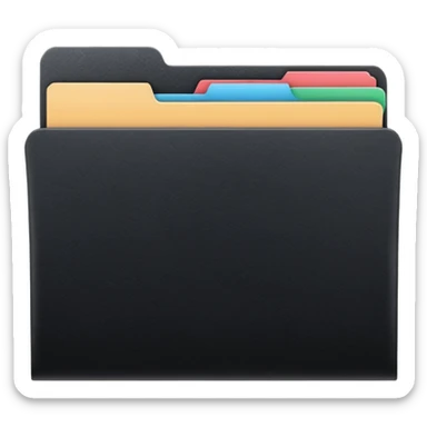 a single closed black top tab file folder sticker
