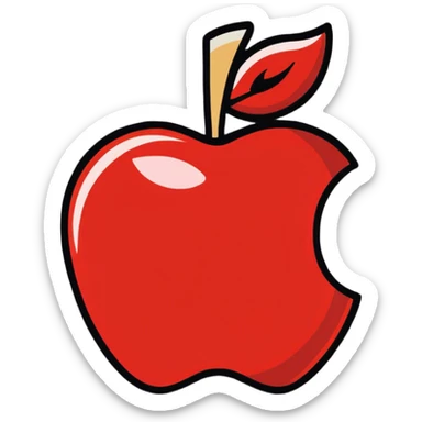 Apple logo in red glitter  sticker