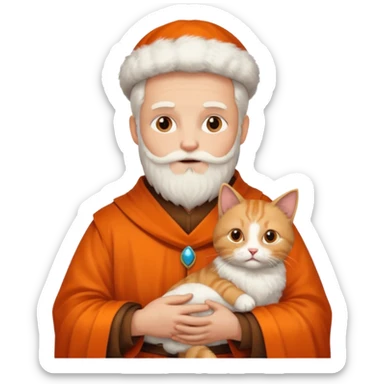 saint nicolaus maar hij houd een kat vast sticker