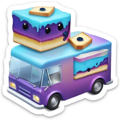 Blueberry Cheesecake holographic hot wheel food truck sticker