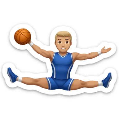 A male cheerleader doing a one man stunt sticker