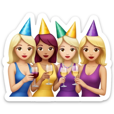 Ladies drinking wine sticker
