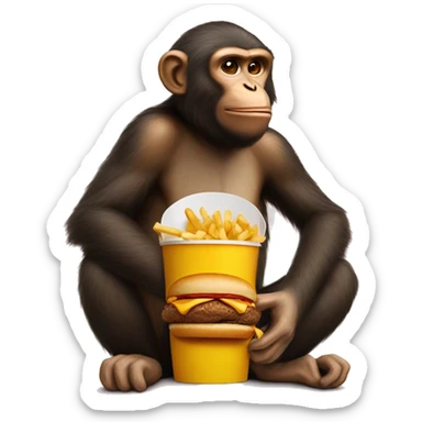 Monkey eating McDonald’s  sticker