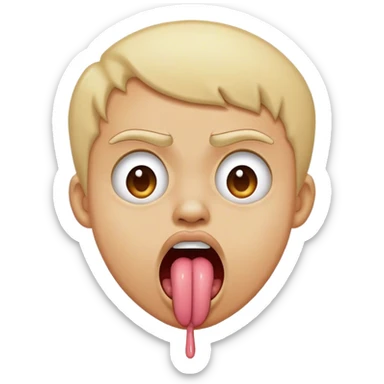 grossed out tongue out sticker