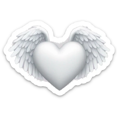 White heart with angel wings  sticker