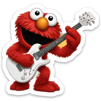 Elmo destroying guitare sticker