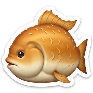 delicous fish-shaped bun like simple emoji for using app with cute bun sticker