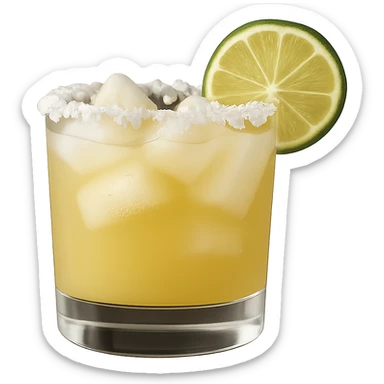 Remove the background, keep only the realistic margarita cocktail in photorealistic style with transparent background. sticker