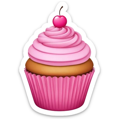 Pink cupcake sticker