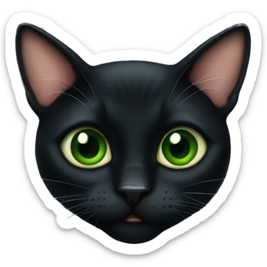 green eye bombay black cat sticker