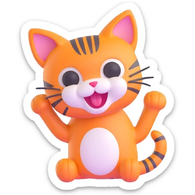 silly cat sticker
