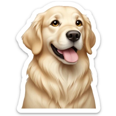 Cream golden retriever  sticker