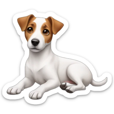dog Jack Russell Terrier laying with crossed legs sticker