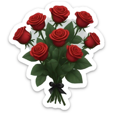 Black bouquet of roses sticker