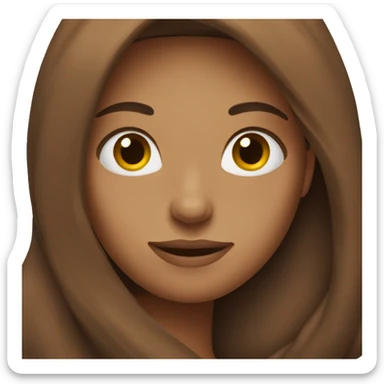 Woman with long brown hair hug sticker