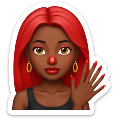 Baddie emoji with nails
 sticker