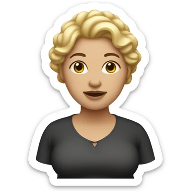 Fat light skin lady  sticker