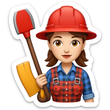 lumberjack woman sticker