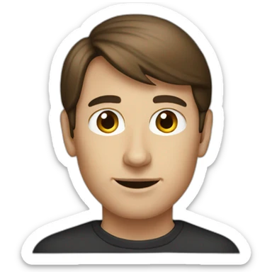 steve jobs young with brown hair sticker