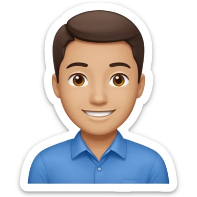 An office employee in a blue shirt. sticker