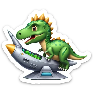 Dino eating space ship sticker