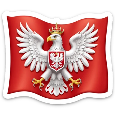 Polish flag with eagle sticker