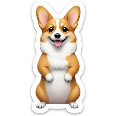 Corgi in tree pose on a yoga mat sticker