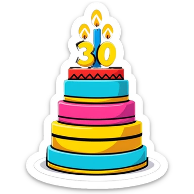 30th birthday pink celebration sticker