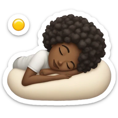 Cozy black girl with curly hair taking nap sticker