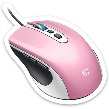 pink white  soft classic gaming mouse for macbook sticker